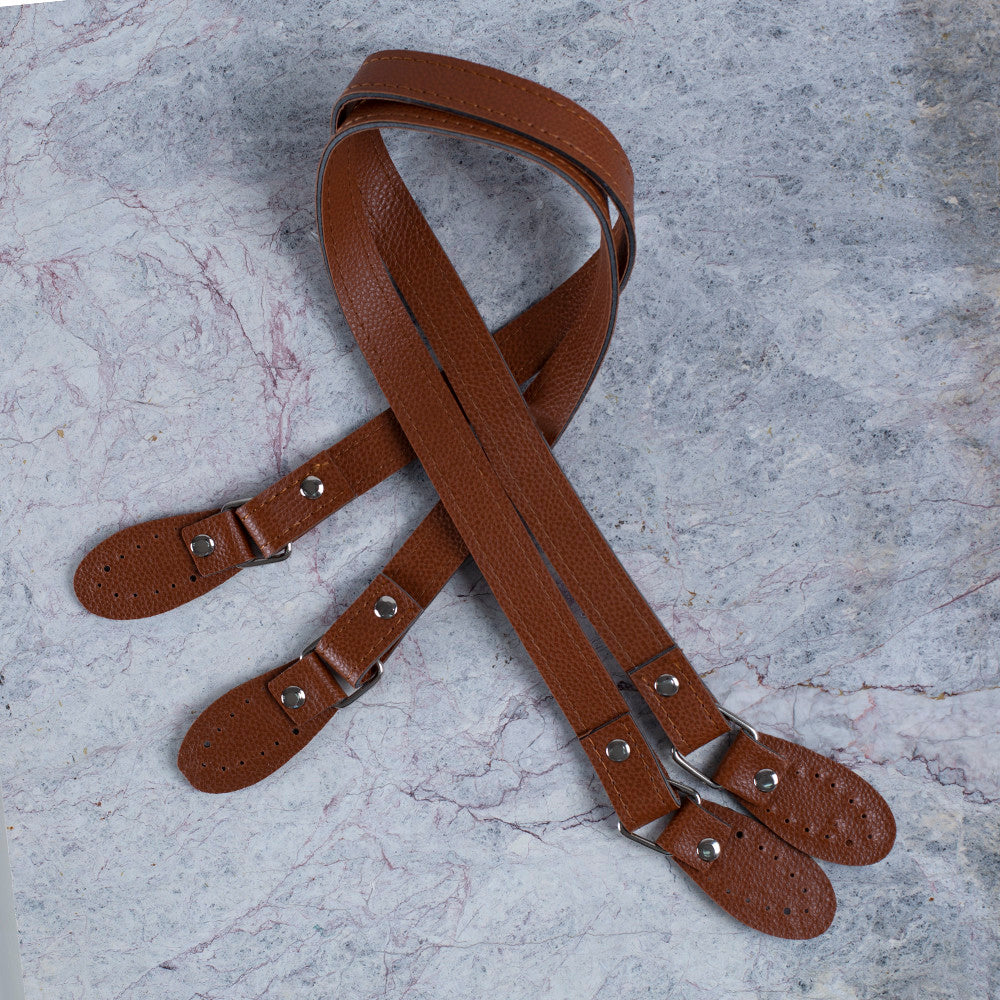 Loren Deri Çanta Sapı Çiftli Açık Kahverengi